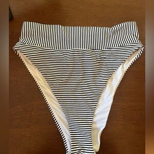 Aerie Striped High-Waist High-Cut bikini bottoms